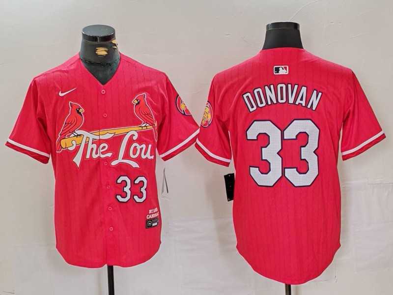 Men%27s St Louis Cardinals #33 Brendan Donovan Red 2024 City Connect Limited Stitched Baseball Jersey